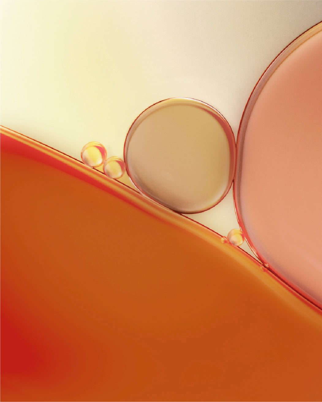 Close-up of golden liquid droplets